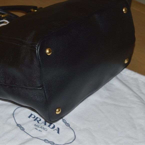 Prada Leather Vitello Daino Handbag Black GHW - Picture 10 of 11